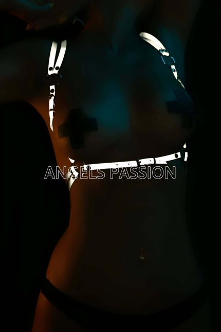 Bouquet Boutique  Beyaz Reflektörlü İnce Yelek Harness