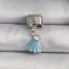 Bouquet Bouqtique 316L Çelik Gümüş Renk Mavi Renk Sallantı Elbise Model Nomination Charm BQT35BC1101