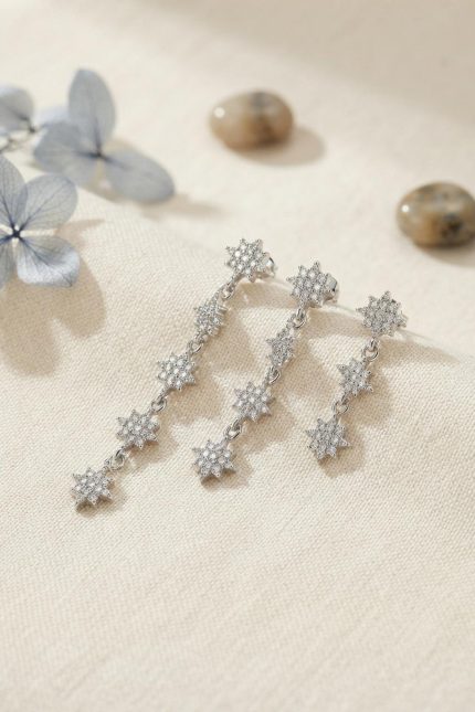 Bouquet Bouqtique 3 lü Set Küpe Gümüş Renk Kutup Yıldızı Detaylı BQT35BKP11947