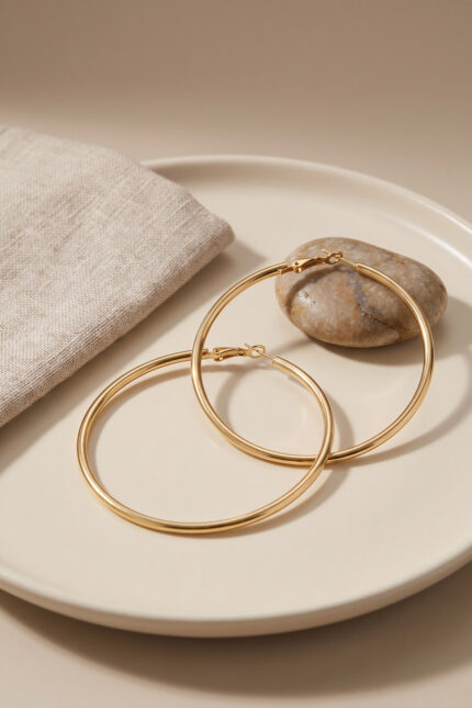 Bouquet Boutique 316L Çelik Gold Renk 56 mm Halka Küpe BQT35BKP12009