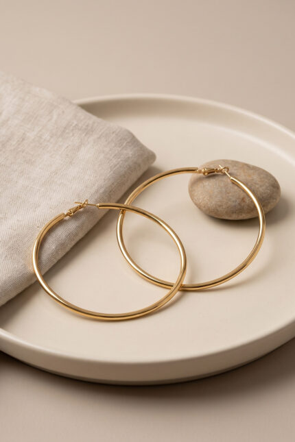 Bouquet Boutique 316L Çelik Gold Renk 66 mm Halka Küpe BQT35BKP12010