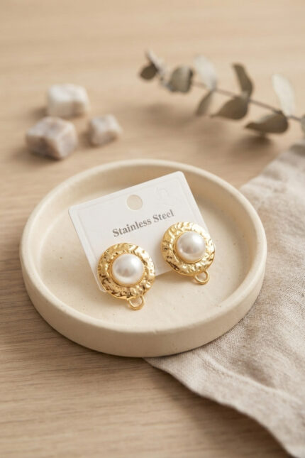 Bouquet Boutique 316L Çelik Gold Renk İncili Model Küpe BQT35BKP12046