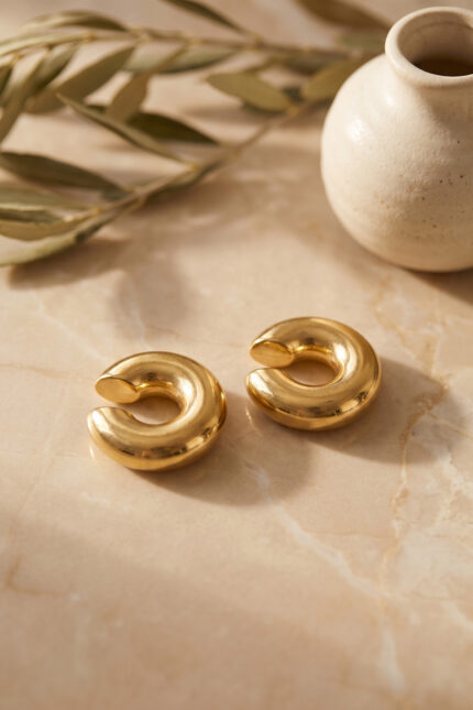 Bouquet Boutique 316L Çelik Gold Renk Çiftli Earcuff Küpe BQT35BKP12064