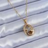 Bouquet Boutique 316L Çelik Gold Renk Zirkon Taşlı Kadın Kolye