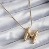 Bouquet Boutique 316L Çelik Gold Renk Bubble "M" Harf Model Kadın Kolye