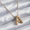 Bouquet Boutique 316L Çelik Gold Renk Bubble "A" Harf Model Kadın Kolye