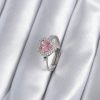 Bouquet Bouqtique Pirinç Gümüş Renk Pembe Zirkon Taşlı Charm Model Kadın Yüzük BQT35BYK2864