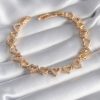 Bouquet Boutique Pirinç Gold Renk Zirkon Taşlı Kalp Model VIP Seri Kadın Bileklik