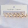 Bouquet Boutique Pirinç Gold Renk Kalp Model Küpe Seti