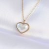 Bouquet Boutique 316L Çelik Zincir Gold Renk Beyaz Taşlı Bubble Kalp Kolye