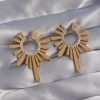 Bouquet Boutique 316L Çelik Gold Renk Zirkon Taşlı Güneş Figürlü Küpe