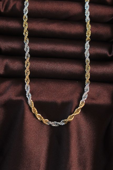 Bouquet Boutique 316L Çelik Çift Renk Burgu Tasarımlı Kolye