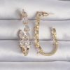 Bouquet Boutique Pirinç Gold Renk Damla Zirkon Taş Tasarımlı Küpe