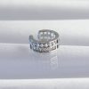 Bouquet Boutique Pirinç Gümüş Renk İncili Baget Taşlı Earcuff Küpe