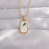 Bouquet Boutique 316L Çelik Gold Renk Beyaz Mineli Tarot Kolye