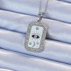 Bouquet Boutique 316L Çelik Zincir Gümüş Renk Mineli Zirkon Taşlı Göz Figür Tarot Kolye
