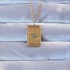 Bouquet Boutique 316L Altın Renk İşlemeli Nazarlı Göz Model Vintage Kolye