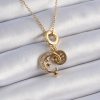 Bouquet Boutique 316L Çelik Gold Renk Zirkon Taşlı Ay Yıldız  Model Charm Model Kadın Kolye