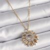 Bouquet Boutique 316L Çelik Gold Renk Zincir Zirkon Taşlı Mix Renk Güneş Model Kadın Kolye