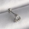 Bouquet Boutique 316L Çelik Gümüş Renk Üçgen Zirkon Taşlı Tragus Piercing