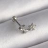 Bouquet Boutique 316L Çelik Gümüş Renk Zirkon Taşlı Yıldız Tragus Piercing