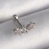 Bouquet Boutique 316L Çelik Gümüş Renk Zirkon Taşlı Çiçek Tragus Piercing
