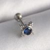 Bouquet Boutique 316L Çelik Gümüş Renk Mavi Zirkon Taşlı Tragus Piercing