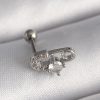 Bouquet Boutique 316L Çelik Gümüş Renk Zirkon Taşlı Toplu İğne Tragus Piercing