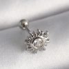 Bouquet Boutique 316L Çelik Gümüş Renk Zirkon Taşlı Güneş Tragus Piercing