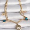 Bouquet Boutique 316L Çelik Gold Renk Zirkon Taşlı Göz İşleme Figür Kadın Bileklik