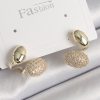 Bouquet Boutique Pirinç Gold Renk Zirkon Taşlı Bombeli Model Kadın Küpe