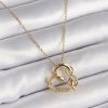 Bouquet Boutique 316L Çelik Gold Renk Zincir Zirkon Taş Detaylı Kalp Model Sonsuzluk Detay Kadın Kolye