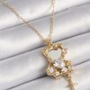Bouquet Boutique 316L Çelik Gold Renk Zincir Ayna Ayıcık Model Zirkon Taşlı Kalp Model Kadın Kolye