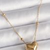 Bouquet Boutique 316L Çelik Gold Renk Topçuk Detaylı Zincir Kalp Model Kadın Kolye