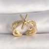 Bouquet Boutique Pirinç Gold Renk Ayarlanabilir Ziron Taşlı Kadın Yüzük