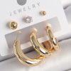 Bouquet Boutique Pirinç Gold Renk Halka Model Zirkon Taşlı Topçuk Detay Kadın Küpe