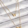 Bouquet Boutique 316L Çelik Gold Renk 2'Li Simli Kelebek Model  Kolye