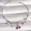 Bouquet Boutique Pirinç Gümüş Renk Sallantı Kiraz Figür Kalp Detay Charm Kadın Bileklik