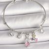 Bouquet Boutique Pirinç Gümüş Renk Sallantı Zirkon Taşlı Kalp Figür Charm Kadın Bileklik