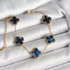 Bouquet Bouqtique 316L Çelik Sedefli Lacivert Gold Renk Yonca Kadın Bileklik BQT35BB6964