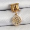Bouquet Boutique 316L Çelik Sallantılı Zirkon Taşlı Hayat Ağacı Model Gold Renk Nomination Charm
