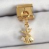 Bouquet Boutique 316L Çelik Sallantılı Zirkon Taşlı Deniz Yıldızı Ve İstiridye Model Gold Renk Nomination Charm