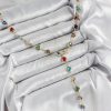 Bouquet Boutique Pirinç Gold Renk Karışık Renk Zirkon Taşlı Kalpli Y Kadın Kolye