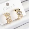 Bouquet Boutique Pirinç Zirkon Taşlı Damla Figürlü Halka Model Gold Renk Kadın Küpe