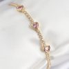 Bouquet Boutique Pirinç Zirkon Taşlı Pembe Kalp Model Gold Renk Kadın Bileklik