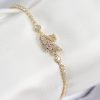 Bouquet Boutique Pirinç Zirkon Taşlı Kuğu Model Gold Renk Kadın Bileklik