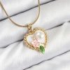 Bouquet Boutique 316L Çelik Sanatsal Portre Model Gold Renk Kadın Kolye