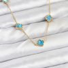 Bouquet Boutique 316L Çelik Zincir Gold Renk Buz Mavisi Baby Boy Yonca  Kolye