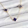 Bouquet Boutique 316L Çelik Zincir Gold Renk Lacivert Baby Boy Yonca  Kolye