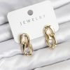 Bouquet Boutique Pirinç Gold Renk Zincir Model  Küpe